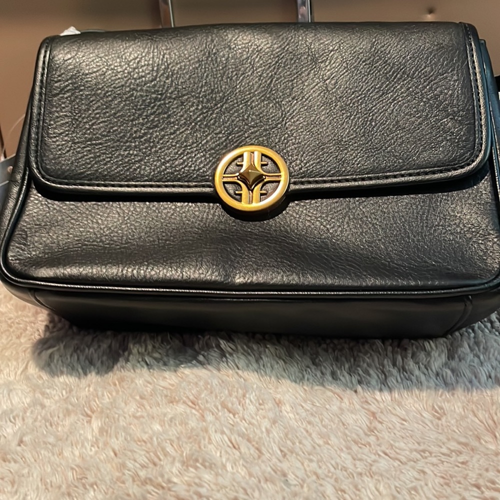 NWT Fossil LeatherJasmine Flap style Crossbody Pocketbook w/gold accents